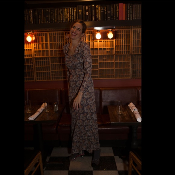 Stretchy lurex party dress. Vintage 70s pristine. Floor length - Picture 5 of 7